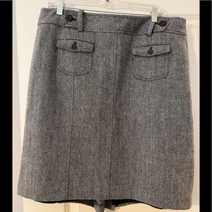 Ann Taylor Herringbone Wool Blend Skirt Sz 16